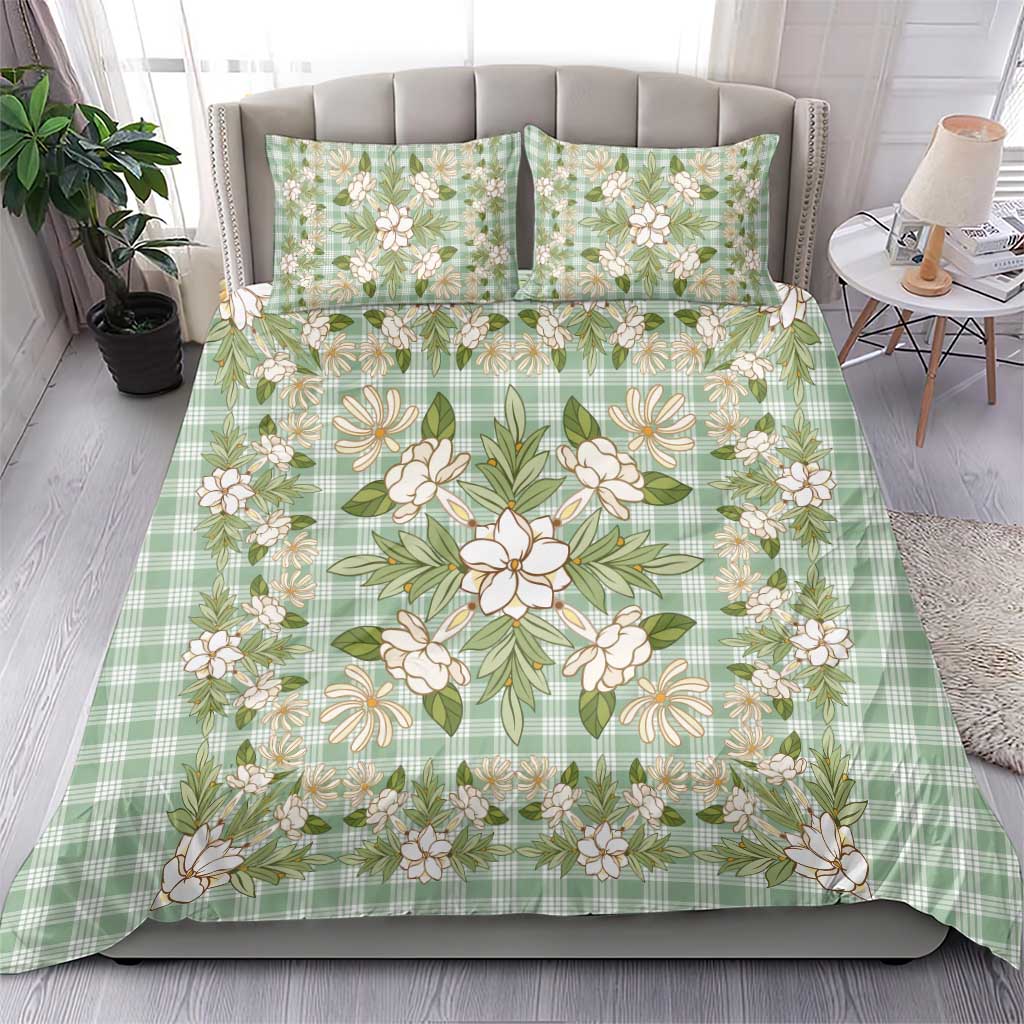 Squares Maile Leaf Bedding Set Turquoise Palaka Hawaiian Quilt Pattern LT9 - Polynesian Pride