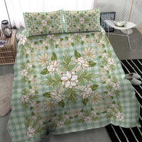 Squares Maile Leaf Bedding Set Turquoise Palaka Hawaiian Quilt Pattern LT9 - Polynesian Pride