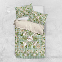 Squares Maile Leaf Bedding Set Turquoise Palaka Hawaiian Quilt Pattern LT9 US Twin 172cm x 218cm Turquoise - Polynesian Pride