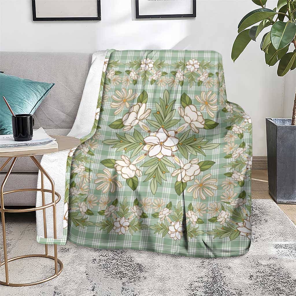 Squares Maile Leaf Blanket Turquoise Palaka Hawaiian Quilt Pattern LT9 - Polynesian Pride