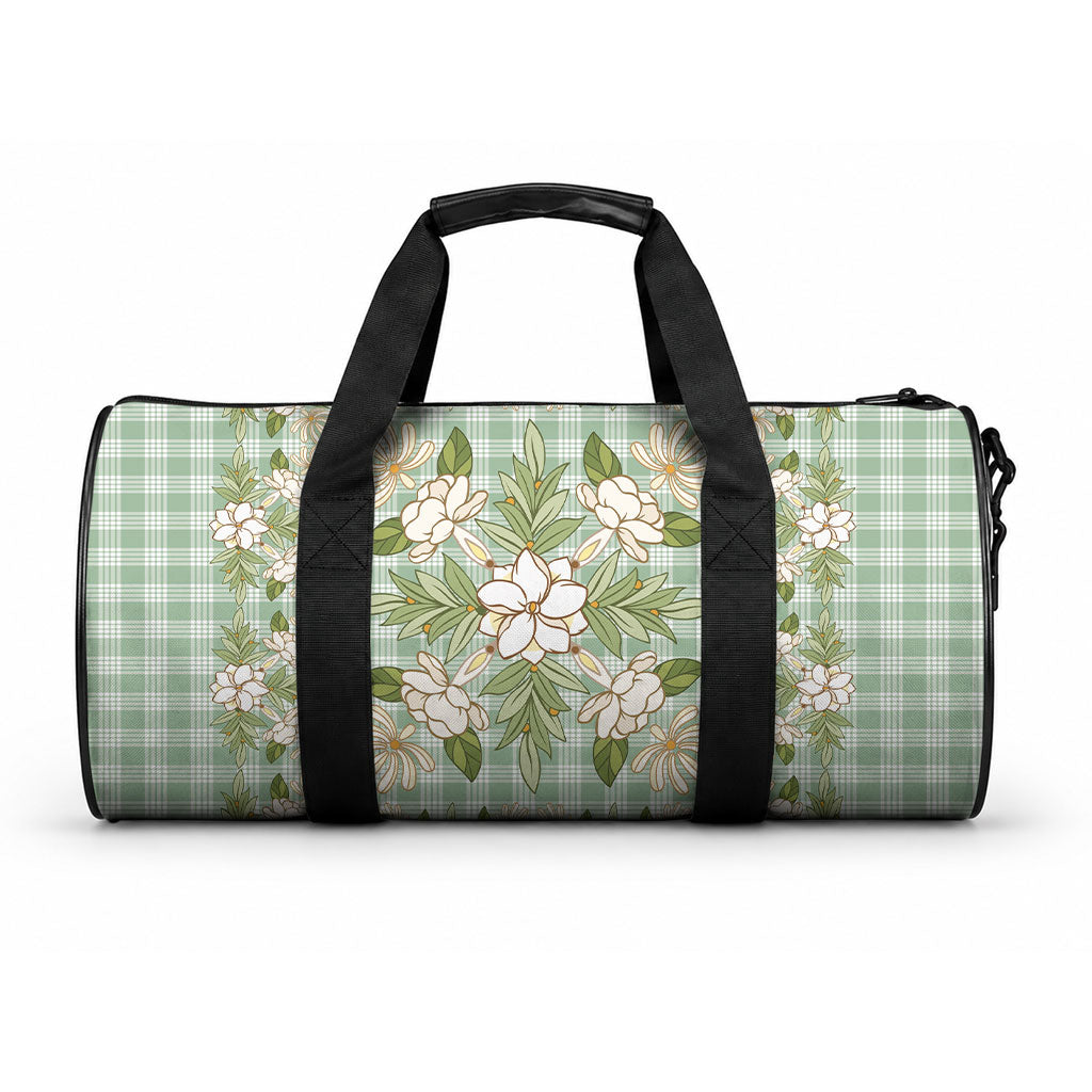 Squares Maile Leaf Duffle Bag Turquoise Palaka Hawaiian Quilt Pattern LT9 One size Turquoise - Polynesian Pride