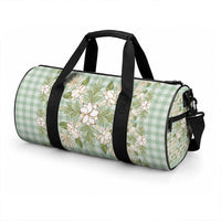 Squares Maile Leaf Duffle Bag Turquoise Palaka Hawaiian Quilt Pattern LT9 - Polynesian Pride