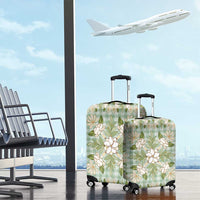 Squares Maile Leaf Luggage Cover Turquoise Palaka Hawaiian Quilt Pattern LT9 - Polynesian Pride