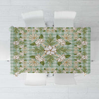 Squares Maile Leaf Tablecloth Turquoise Palaka Hawaiian Quilt Pattern LT9 Turquoise - Polynesian Pride