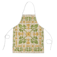 Squares Puakenikeni and Kalo Apron Beige Palaka Hawaiian Quilt Pattern LT9 Beige - Polynesian Pride