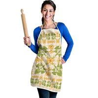 Squares Puakenikeni and Kalo Apron Beige Palaka Hawaiian Quilt Pattern LT9 - Polynesian Pride