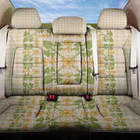 Squares Puakenikeni and Kalo Back Car Seat Cover Beige Palaka Hawaiian Quilt Pattern LT9 One Size Beige - Polynesian Pride