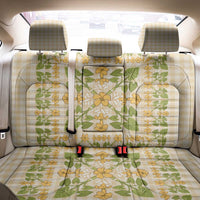 Squares Puakenikeni and Kalo Back Car Seat Cover Beige Palaka Hawaiian Quilt Pattern LT9 - Polynesian Pride