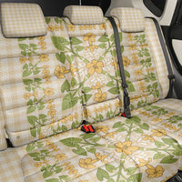 Squares Puakenikeni and Kalo Back Car Seat Cover Beige Palaka Hawaiian Quilt Pattern LT9 - Polynesian Pride