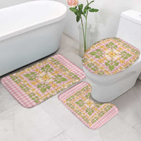 Squares Puakenikeni and Kalo Bathroom Set Pink Palaka Hawaiian Quilt Pattern LT9 - Polynesian Pride