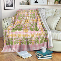 Squares Puakenikeni and Kalo Blanket Pink Palaka Hawaiian Quilt Pattern LT9 Pink - Polynesian Pride