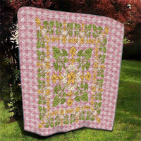 Squares Puakenikeni and Kalo Quilt Pink Palaka Hawaiian Quilt Pattern LT9 - Polynesian Pride