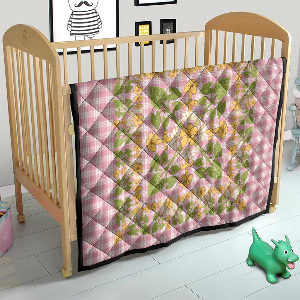 Squares Puakenikeni and Kalo Quilt Pink Palaka Hawaiian Quilt Pattern LT9 - Polynesian Pride
