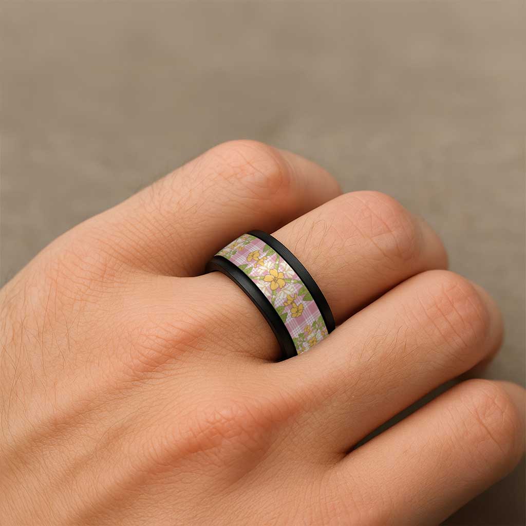 Squares Puakenikeni and Kalo Spinner Ring Pink Palaka Hawaiian Quilt Pattern LT9 - Polynesian Pride