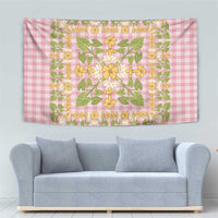 Squares Puakenikeni and Kalo Tapestry Pink Palaka Hawaiian Quilt Pattern LT9 - Polynesian Pride