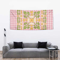 Squares Puakenikeni and Kalo Tapestry Pink Palaka Hawaiian Quilt Pattern LT9 - Polynesian Pride