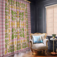 Squares Puakenikeni and Kalo Window Curtain Pink Palaka Hawaiian Quilt Pattern LT9 - Polynesian Pride