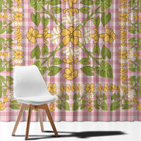 Squares Puakenikeni and Kalo Window Curtain Pink Palaka Hawaiian Quilt Pattern LT9 - Polynesian Pride