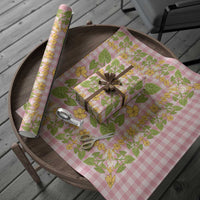 Squares Puakenikeni and Kalo Wrapping Paper Pink Palaka Hawaiian Quilt Pattern LT9 - Polynesian Pride