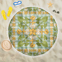 Squares Puakenikeni and Kalo Beach Blanket Turquoise Palaka Hawaiian Quilt Pattern LT9 One Size 150cm Turquoise - Polynesian Pride