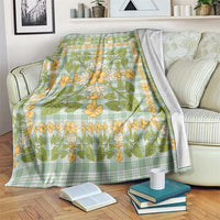 Squares Puakenikeni and Kalo Blanket Turquoise Palaka Hawaiian Quilt Pattern LT9 Turquoise - Polynesian Pride