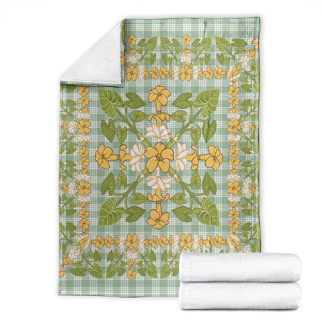 Squares Puakenikeni and Kalo Blanket Turquoise Palaka Hawaiian Quilt Pattern LT9 - Polynesian Pride