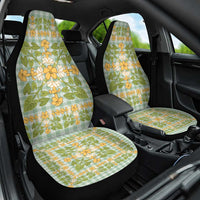 Squares Puakenikeni and Kalo Car Seat Cover Turquoise Palaka Hawaiian Quilt Pattern LT9 One Size Turquoise - Polynesian Pride