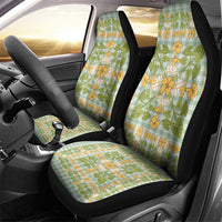 Squares Puakenikeni and Kalo Car Seat Cover Turquoise Palaka Hawaiian Quilt Pattern LT9 - Polynesian Pride