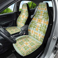 Squares Puakenikeni and Kalo Car Seat Cover Turquoise Palaka Hawaiian Quilt Pattern LT9 - Polynesian Pride