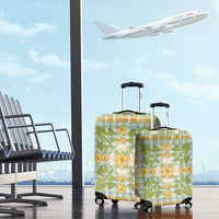 Squares Puakenikeni and Kalo Luggage Cover Turquoise Palaka Hawaiian Quilt Pattern LT9 - Polynesian Pride