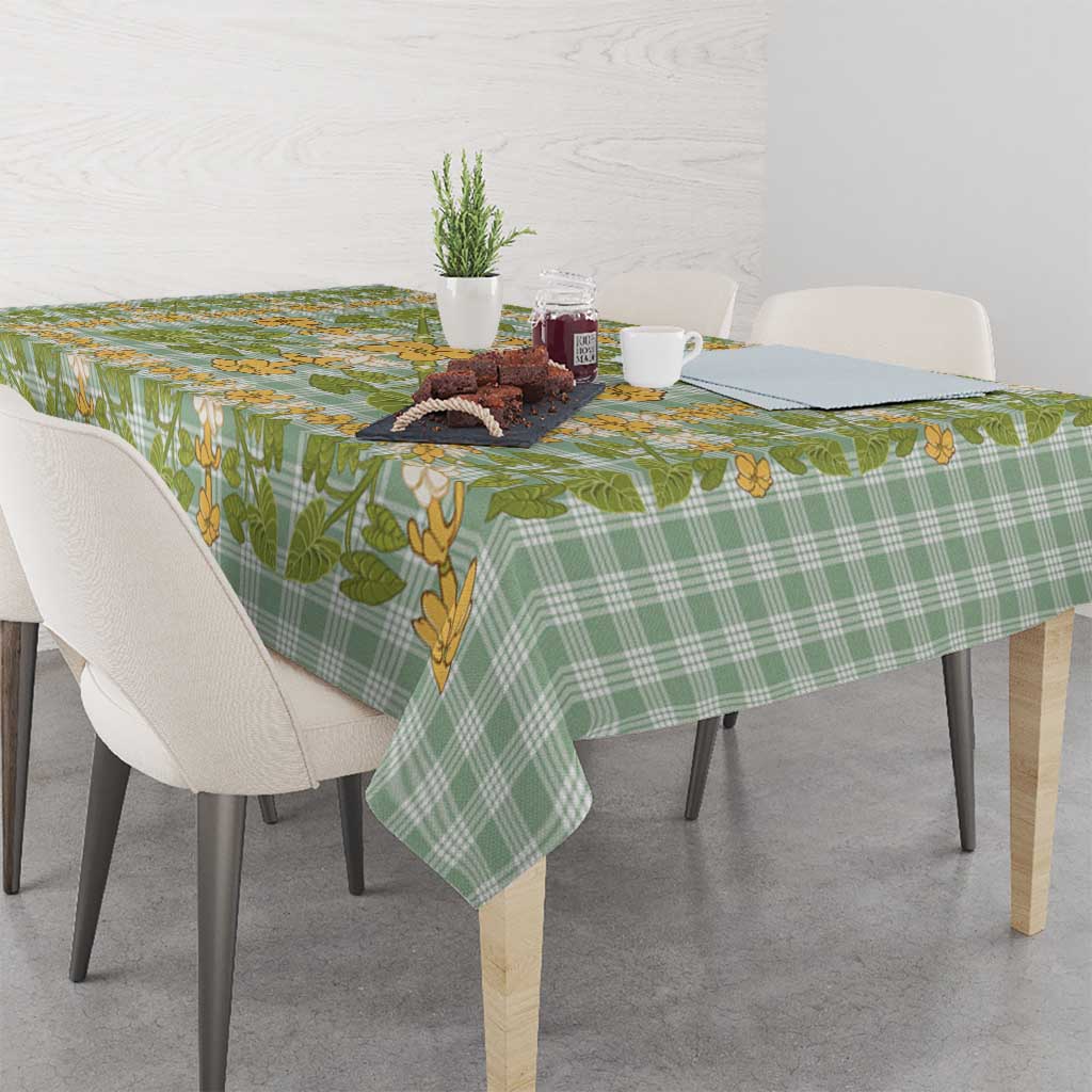 Squares Puakenikeni and Kalo Tablecloth Turquoise Palaka Hawaiian Quilt Pattern LT9 - Polynesian Pride