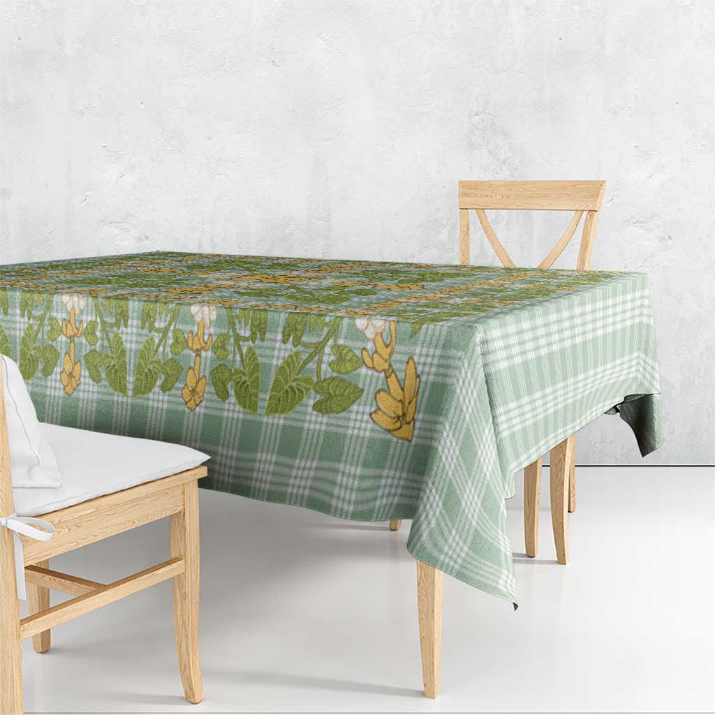 Squares Puakenikeni and Kalo Tablecloth Turquoise Palaka Hawaiian Quilt Pattern LT9 - Polynesian Pride
