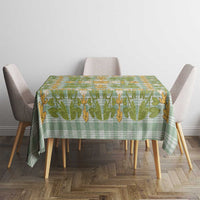 Squares Puakenikeni and Kalo Tablecloth Turquoise Palaka Hawaiian Quilt Pattern LT9 - Polynesian Pride