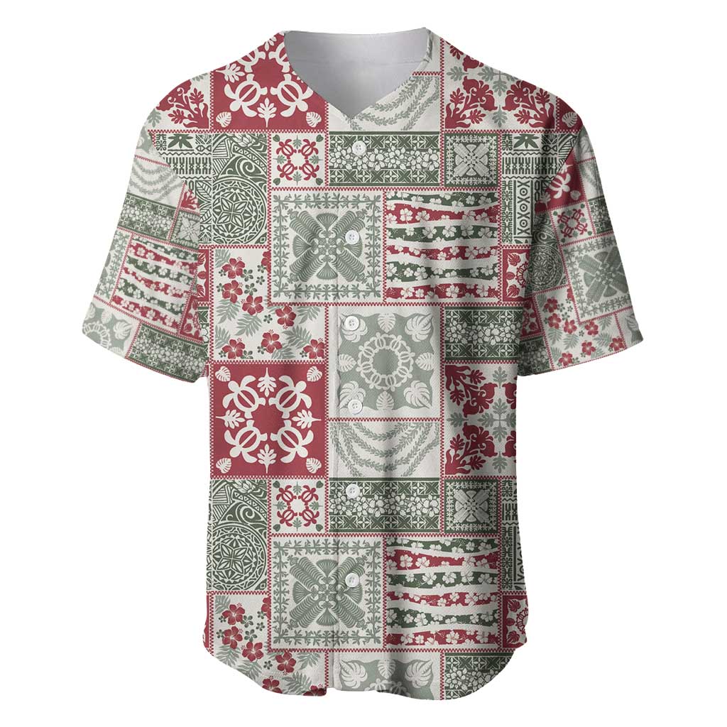 Mele Kalikimaka Hawaii Christmas Baseball Jersey Aloha Spirit with Hawaiian Quilt Pattern LT9 Beige - Polynesian Pride