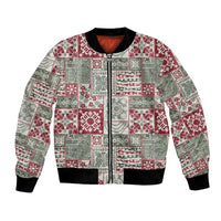 Mele Kalikimaka Hawaii Christmas Bomber Jacket Aloha Spirit with Hawaiian Quilt Pattern LT9 Unisex Beige - Polynesian Pride