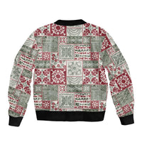 Mele Kalikimaka Hawaii Christmas Bomber Jacket Aloha Spirit with Hawaiian Quilt Pattern LT9 - Polynesian Pride