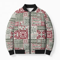 Mele Kalikimaka Hawaii Christmas Bomber Puffer Jacket Aloha Spirit with Hawaiian Quilt Pattern LT9 Unisex Beige - Polynesian Pride