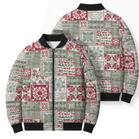 Mele Kalikimaka Hawaii Christmas Bomber Puffer Jacket Aloha Spirit with Hawaiian Quilt Pattern LT9 - Polynesian Pride