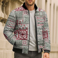 Mele Kalikimaka Hawaii Christmas Bomber Puffer Jacket Aloha Spirit with Hawaiian Quilt Pattern LT9 - Polynesian Pride