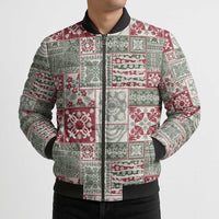 Mele Kalikimaka Hawaii Christmas Bomber Puffer Jacket Aloha Spirit with Hawaiian Quilt Pattern LT9 - Polynesian Pride