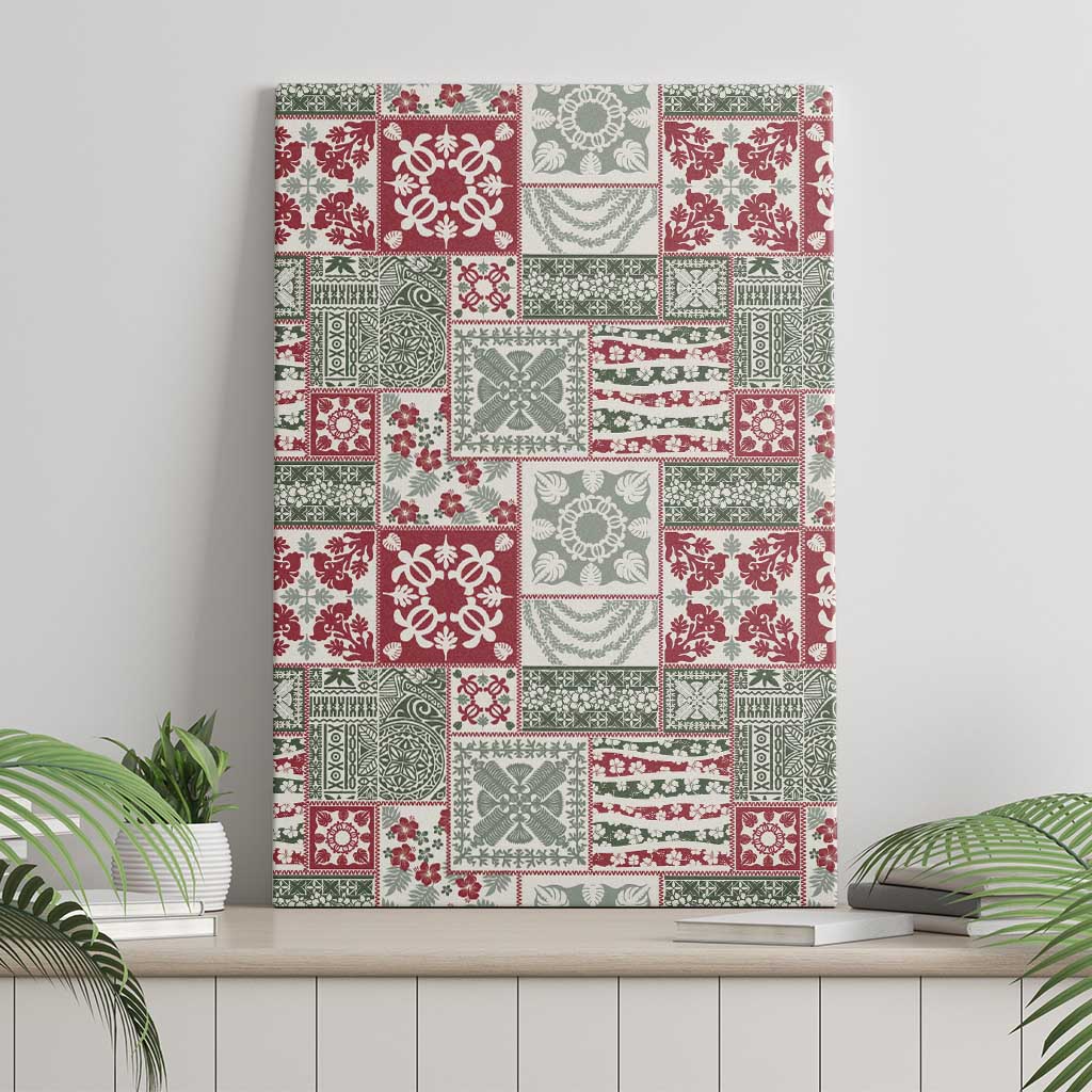 Mele Kalikimaka Hawaii Christmas Canvas Wall Art Aloha Spirit with Hawaiian Quilt Pattern LT9 - Polynesian Pride
