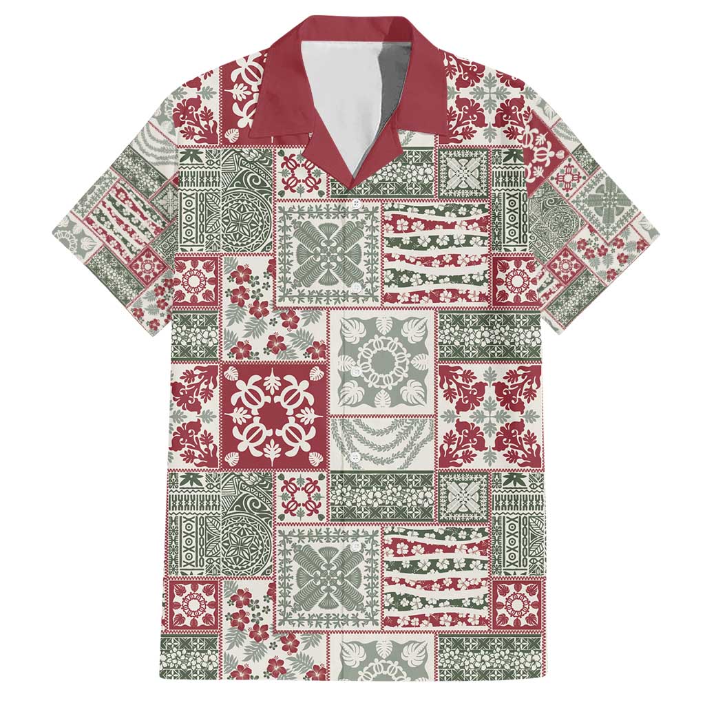 Mele Kalikimaka Hawaii Christmas Hawaiian Shirt Aloha Spirit with Hawaiian Quilt Pattern LT9 Beige - Polynesian Pride
