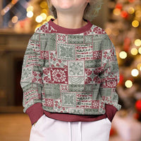 Mele Kalikimaka Hawaii Christmas Kid Ugly Christmas Sweater Aloha Spirit with Hawaiian Quilt Pattern LT9 - Polynesian Pride