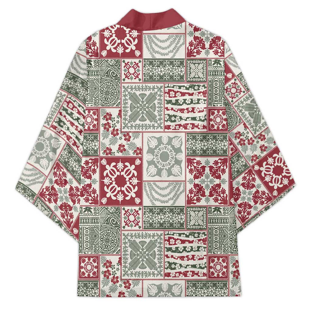 Mele Kalikimaka Hawaii Christmas Kimono Aloha Spirit with Hawaiian Quilt Pattern LT9 - Polynesian Pride