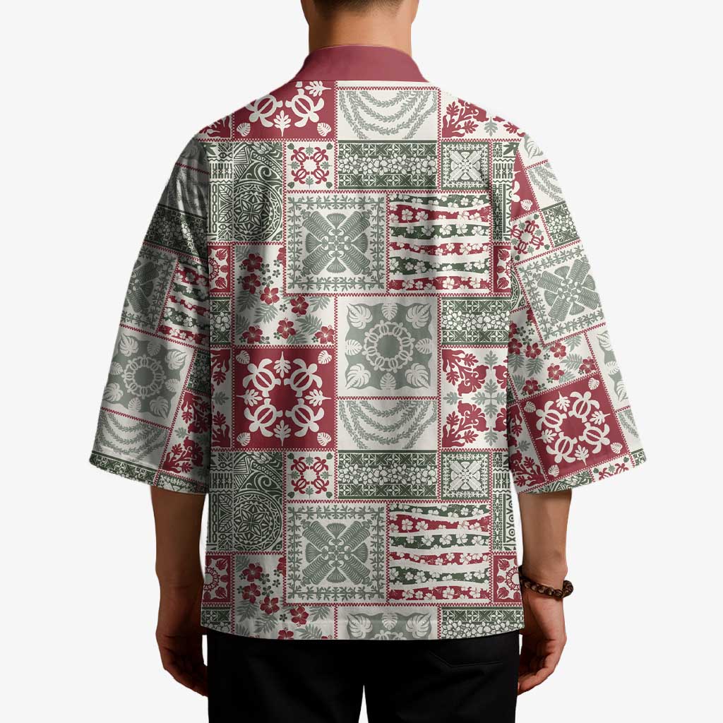 Mele Kalikimaka Hawaii Christmas Kimono Aloha Spirit with Hawaiian Quilt Pattern LT9 - Polynesian Pride