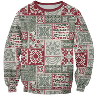 Mele Kalikimaka Hawaii Christmas Sweatshirt Aloha Spirit with Hawaiian Quilt Pattern LT9 Unisex Beige - Polynesian Pride