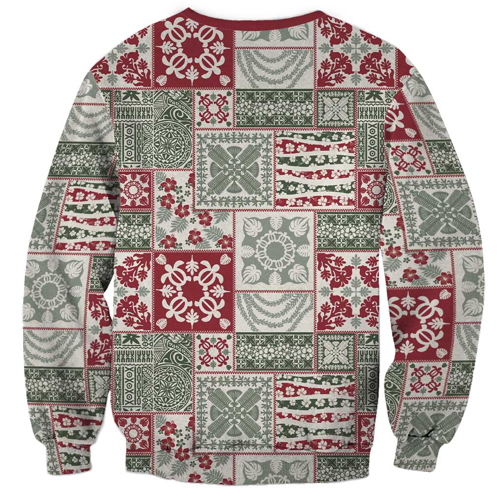 Mele Kalikimaka Hawaii Christmas Sweatshirt Aloha Spirit with Hawaiian Quilt Pattern LT9 - Polynesian Pride