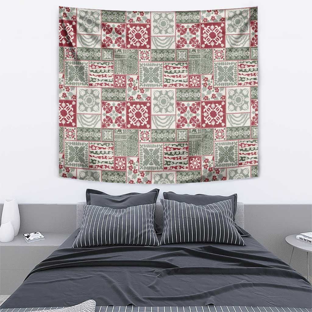 Mele Kalikimaka Hawaii Christmas Tapestry Aloha Spirit with Hawaiian Quilt Pattern LT9 - Polynesian Pride