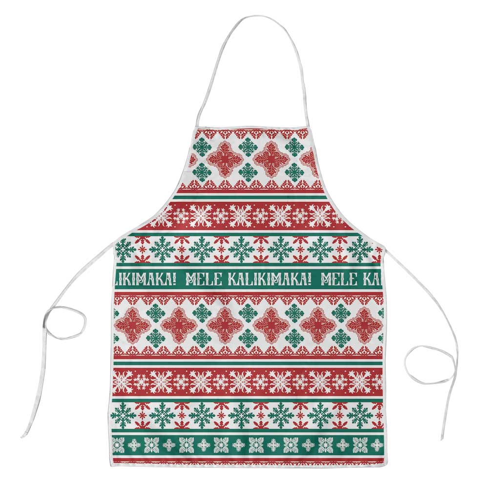 Mele Kalikimaka Hawaii Christmas Apron Hawaiian Quilt Pattern Style LT9 Beige - Polynesian Pride