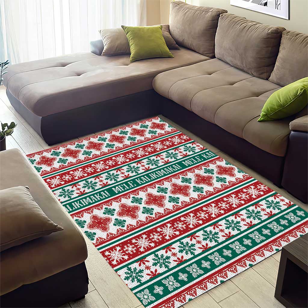 Mele Kalikimaka Hawaii Christmas Area Rug Hawaiian Quilt Pattern Style LT9 - Polynesian Pride